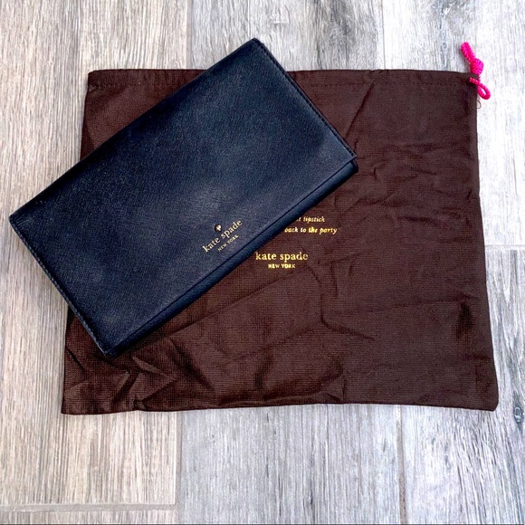 🖤🖤 KATE SPADE Clutch / Crossbody in black with gold hardware + dust bag 🖤🖤 - Picture 3 of 14